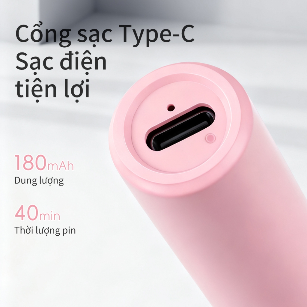 Đèn UV/LED cầm tay màu hồng, sử dụng pin sạc;hoàn hảo cho việc tự làm nghệ thuật vẽ móng.