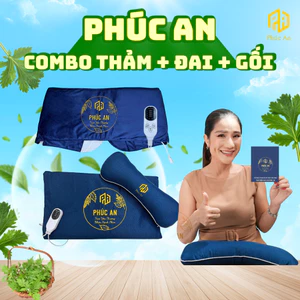 Combo Thảm + gối + đai ngải cứu Phúc An Chính hãng, hỗ trợ thư giãn, ngủ ngon, giảm nhức mỏi