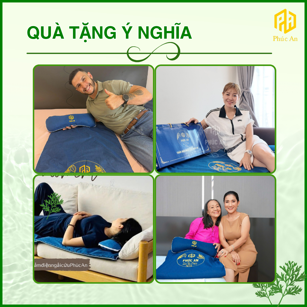 [Bảo hành 1 năm] Combo Thảm + gối + đai ngải cứu Phúc An Chính hãng, hỗ trợ thư giãn, ngủ ngon, giảm nhức mỏi
