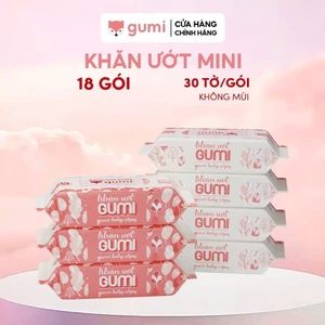 Khăn ướt 30 tờ Gumi không cồn không parabens cao cấp dành cho em bé