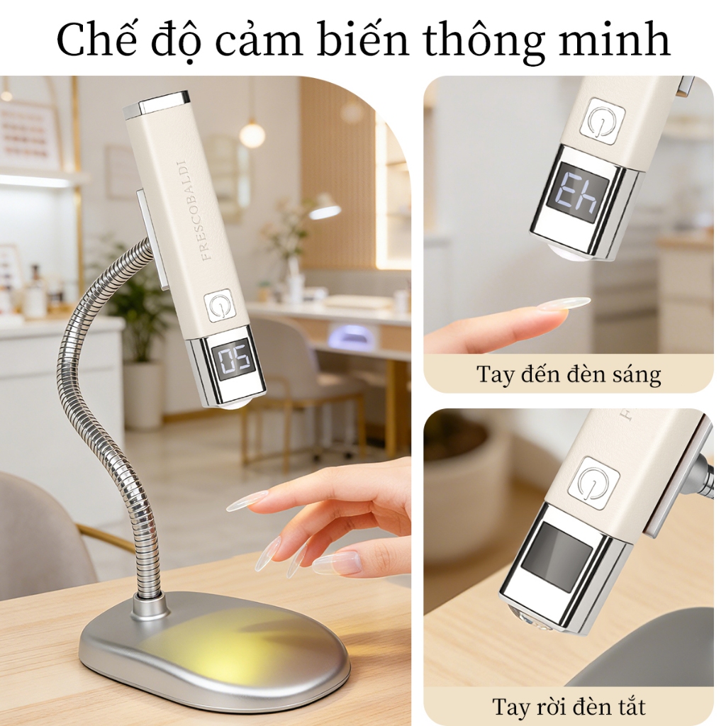 Trắng, đen cam  Đèn led uv Sấy Khô Sơn Móng Tay mini Có Màn Hình led Hiển Thị Nhanh Chóng