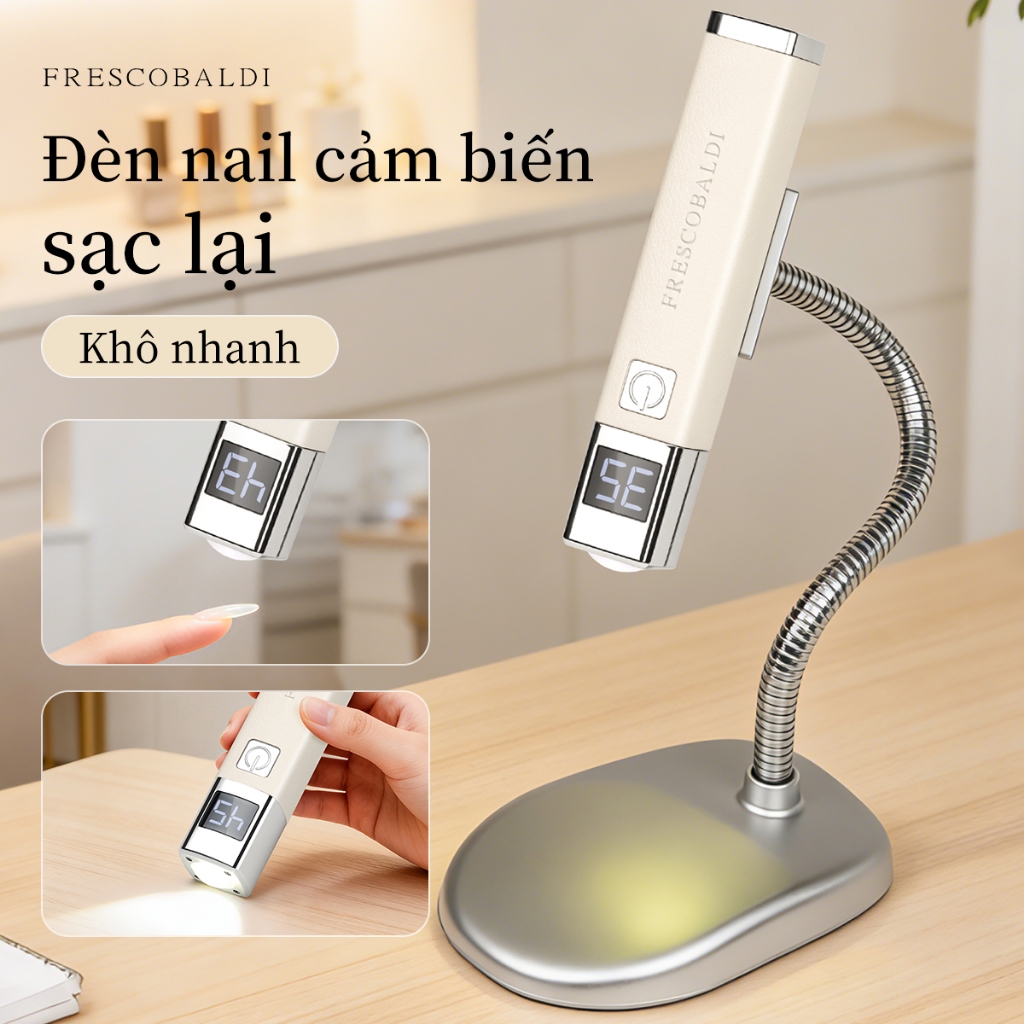 Trắng, đen cam  Đèn led uv Sấy Khô Sơn Móng Tay mini Có Màn Hình led Hiển Thị Nhanh Chóng