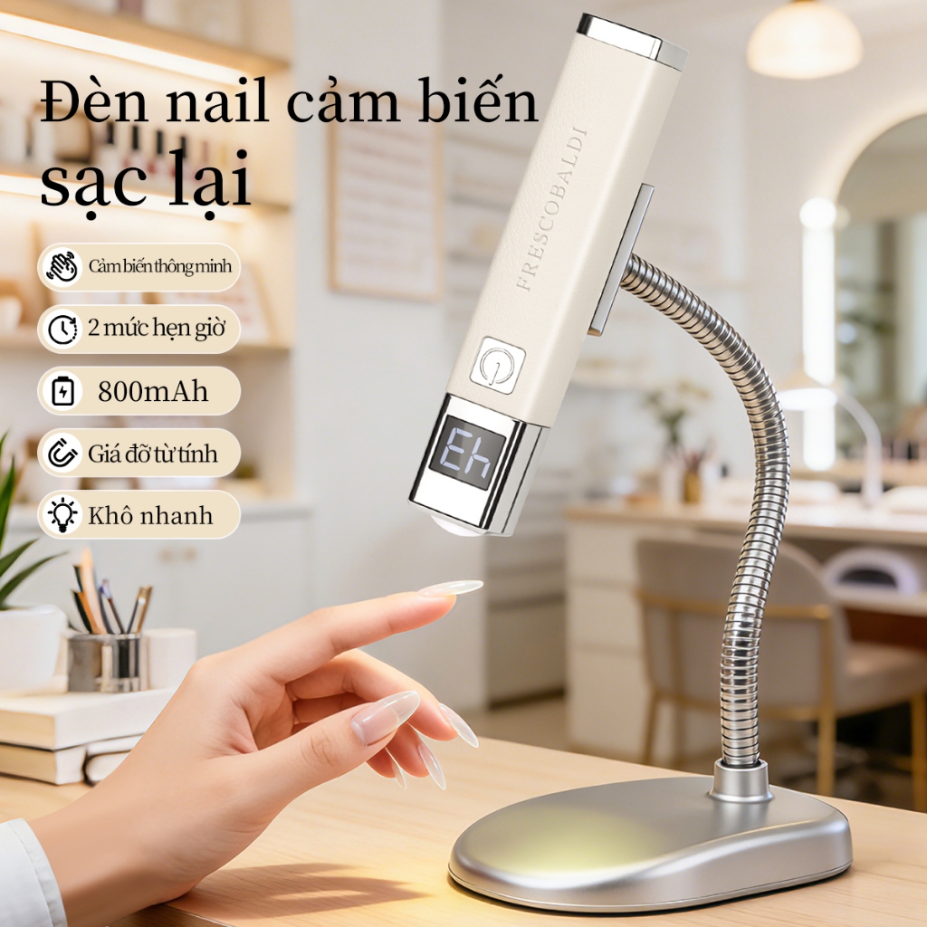 Trắng, đen cam  Đèn led uv Sấy Khô Sơn Móng Tay mini Có Màn Hình led Hiển Thị Nhanh Chóng