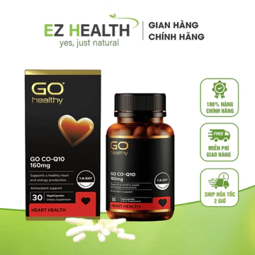 Viên bổ tim mạch Go Healthy CO-Q10 ngăn lão hóa tim mạch phòng ngừa tai biến tim mạch điều hòa huyết áp hộp 30 viên