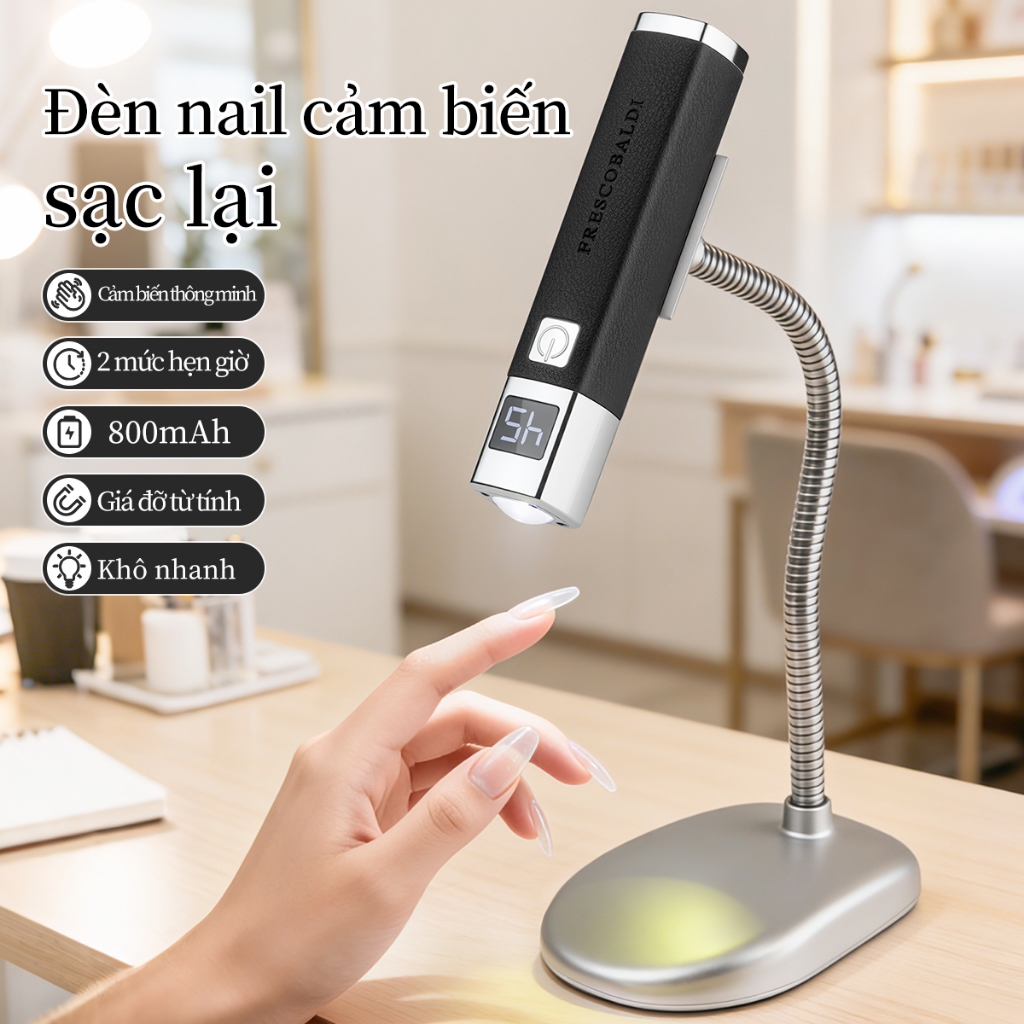 Đèn hơ mini cảm ứng AI - bộ đèn hơ kèm chân đế cao cấp , cảm ứng siêu nhạy , công suất mạnh nhanh khô trong 20s