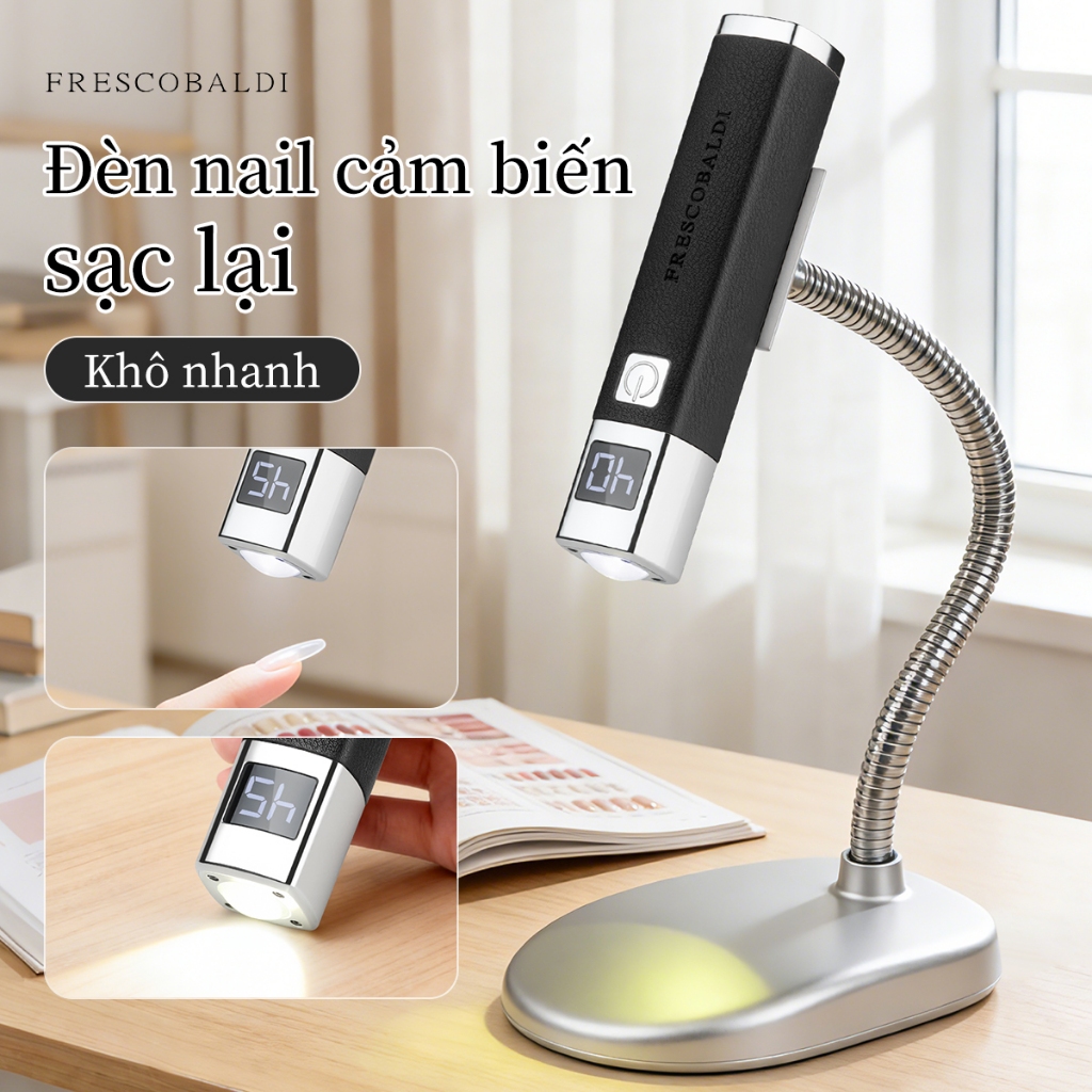 Đèn hơ mini cảm ứng AI - bộ đèn hơ kèm chân đế cao cấp , cảm ứng siêu nhạy , công suất mạnh nhanh khô trong 20s