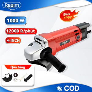 Reaim 1000W Máy mài góc lõi đồng 100% Không chổi than Chính hãng Máy mài góc cầm tay công tắc đuôi