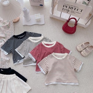 Quần áo trẻ em, Áo thun kẻ be gái nhiều màu 9-26kg A585 Tiểu Yến KID