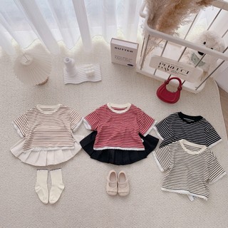 Quần áo trẻ em, Áo thun kẻ be gái nhiều màu 9-26kg A585 Tiểu Yến KID