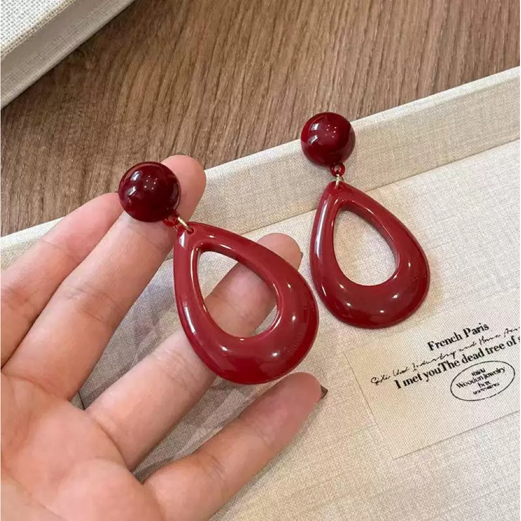 [SỈ] Bộ 3 Kẹp Tóc Cài Tóc Hoa Đỏ Mặc Áo Dài Tết , Cô Dâu Màu Đỏ Cẩm Tú Cầu