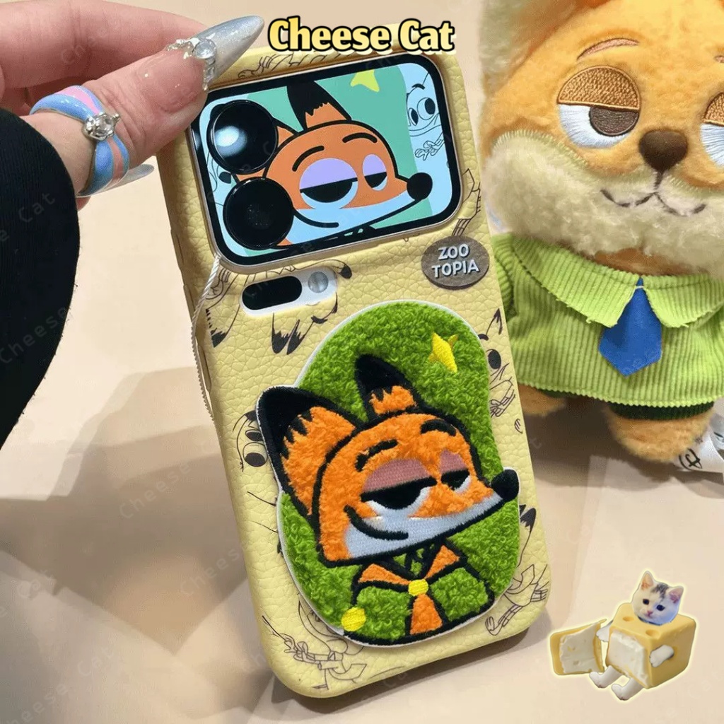 Vỏ điện thoại cặp đôi Zootopi Cáo thỏ thêu cho iPhone 17 16 11 12 13 14 15 Pro Max Plus 17 Air 7 8 Plus SE Xs Max XR