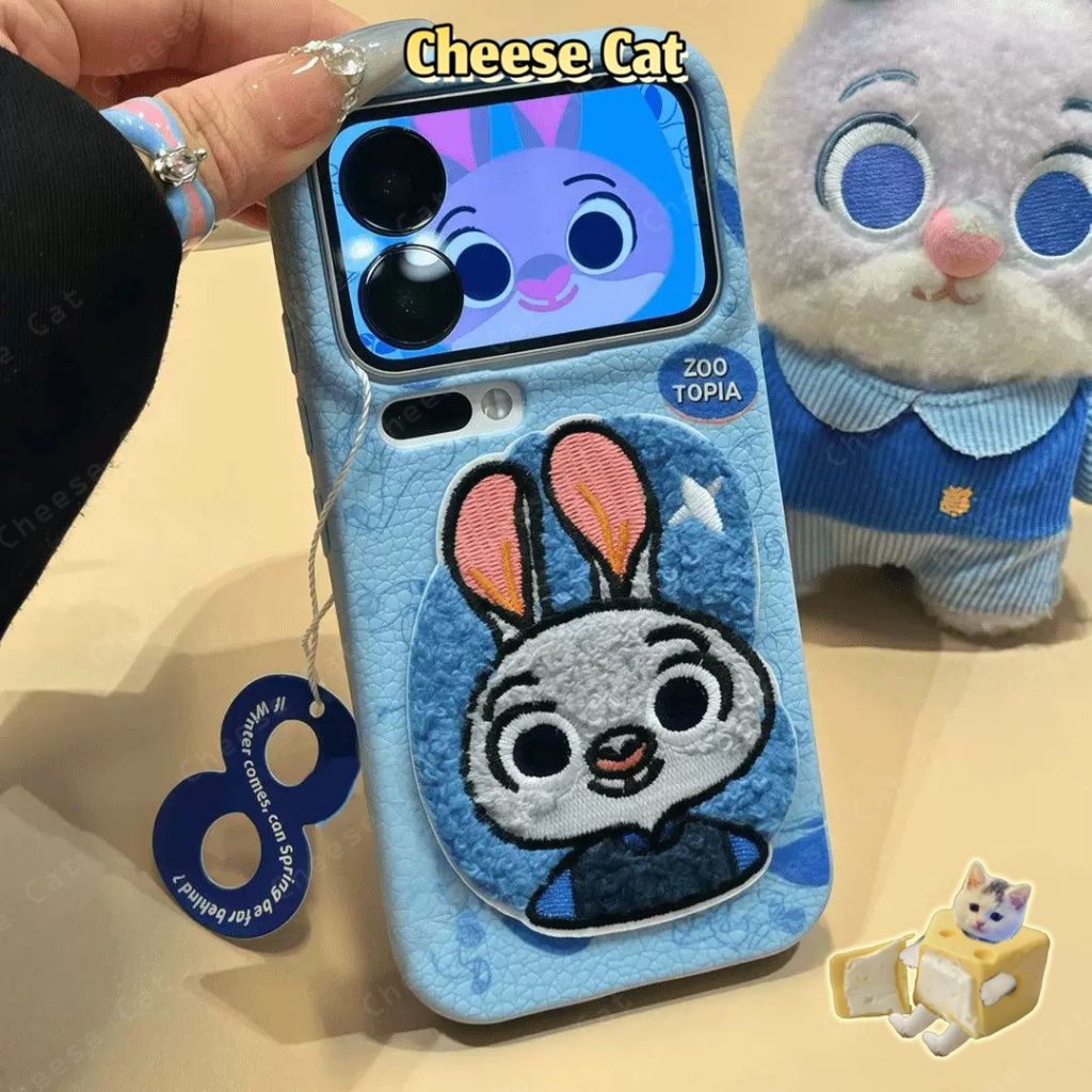 Vỏ điện thoại cặp đôi Zootopi Cáo thỏ thêu cho iPhone 17 16 11 12 13 14 15 Pro Max Plus 17 Air 7 8 Plus SE Xs Max XR