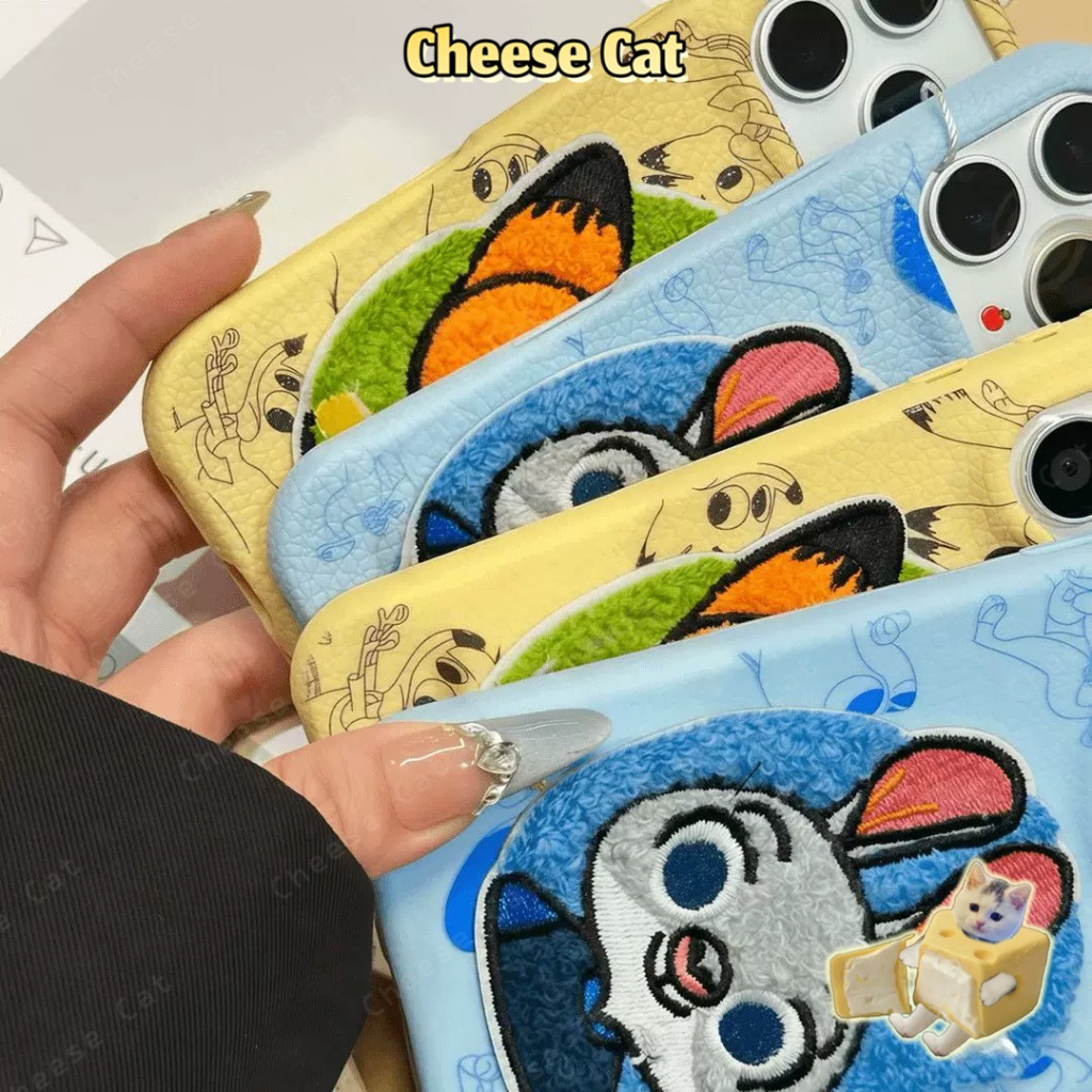 Vỏ điện thoại cặp đôi Zootopi Cáo thỏ thêu cho iPhone 17 16 11 12 13 14 15 Pro Max Plus 17 Air 7 8 Plus SE Xs Max XR
