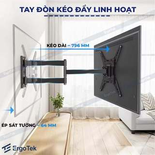 Giá Treo Tivi Xoay Đa Năng Ergotek E86 32'' - 65''Inch [Hàng Chính Hãng]