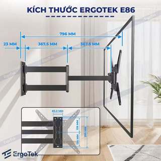 Giá Treo Tivi Xoay Đa Năng Ergotek E86 32'' - 65''Inch [Hàng Chính Hãng]