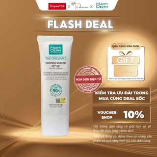 Kem Chống Nắng Phổ Rộng Toàn Diện Ngừa Lão Hóa, Phòng Chống Nám Quay Lại - MartiDerm The Originals Proteos Screen SPF50+