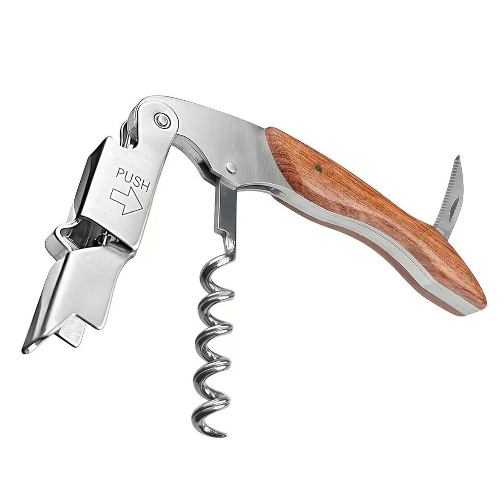 Khui Rượu Vang Epvina Chuyên Dụng Bằng Gỗ Và Kim Loại Chống Gỉ Kèm Bao Da 95gr