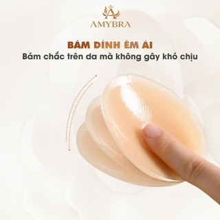 Miếng Dán Ngực Hình Tròn - Hộp 5 Cặp Miếng Dán Ti Silicon Siêu Dính Sử Dụng Nhiều Lần AMYBRA H02 - D306