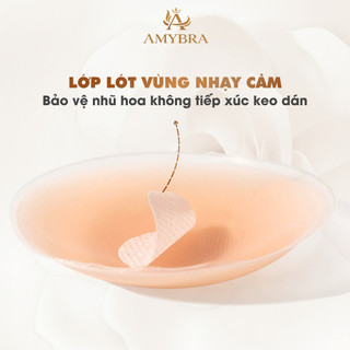 Miếng Dán Ngực Hình Tròn - Hộp 5 Cặp Miếng Dán Ti Silicon Siêu Dính Sử Dụng Nhiều Lần AMYBRA H02 - D306