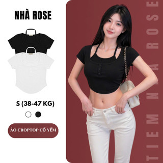 Áo Croptop Nữ Cổ Yếm Tay Ngắn Cúc Cài Ôm Body Bozip Dày Chất Vải Thun WAC004