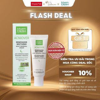 Kem Dưỡng Tái Tạo Ban Đêm Cho Da Dầu Mụn MartiDerm Acniover Night Renewal Cream (40ml)