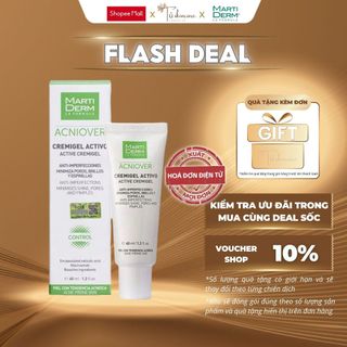 Kem Dưỡng Martiderm Giảm Mụn, Gel Dưỡng Ẩm, Giảm Nhờn, Se Lỗ Chân Lông MartiDerm Acniover Active Cremigel 40ML