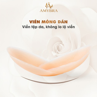 Hộp 10 Miếng Dán Ngực SiLicon Có Thể Tái Sử Dụng, 5 Cặp Miếng Dán Ti Viền Mỏng Tệp Da AMYBRA D306