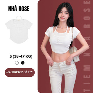 Áo Croptop Nữ Cổ Yếm Tay Ngắn Cúc Cài Ôm Body Bozip Dày Chất Vải Thun WAC004