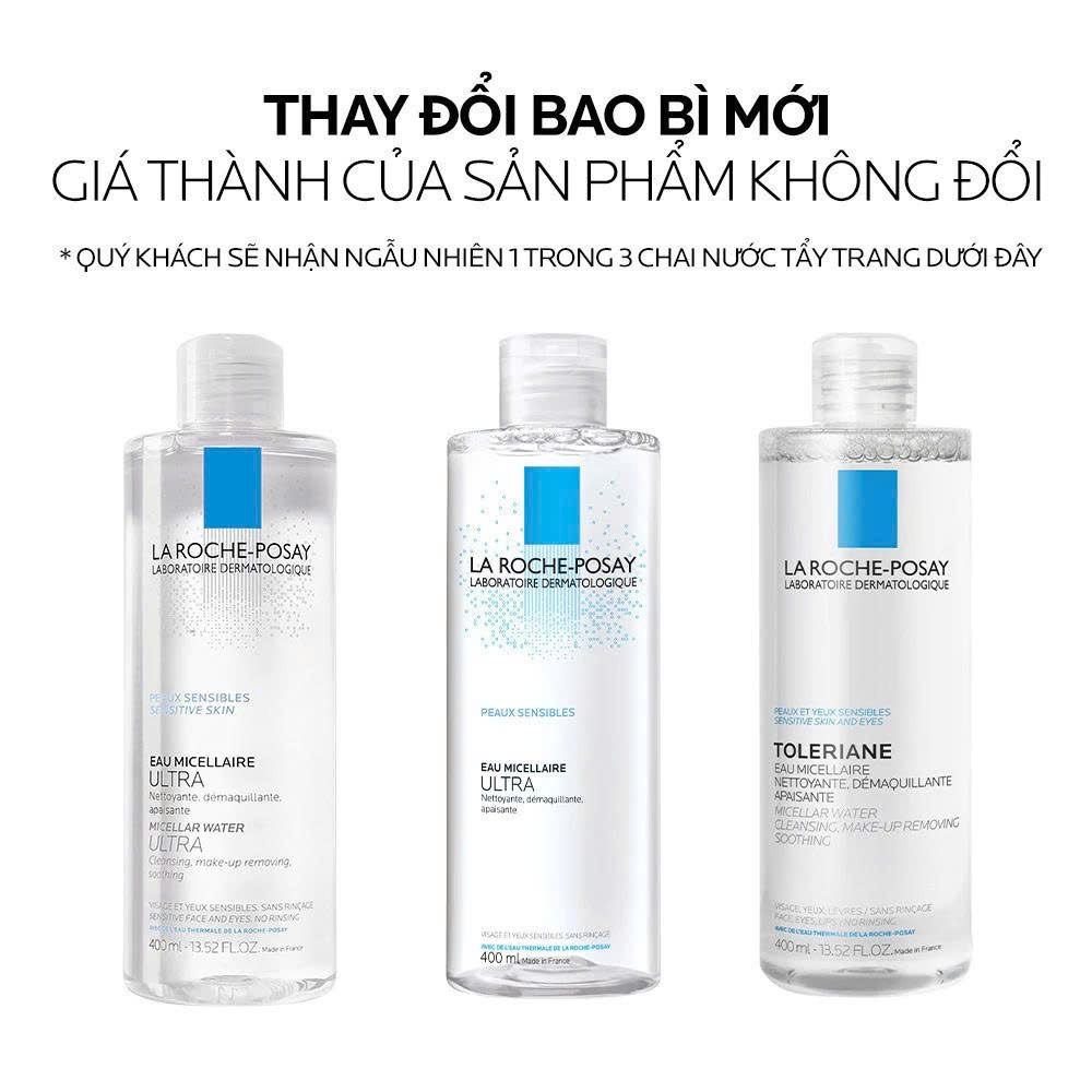 Nước tẩy trang làm sạch sâu cho da nhạy cảm La Roche-Posay Micellar Water Sensitive Skin 400ml