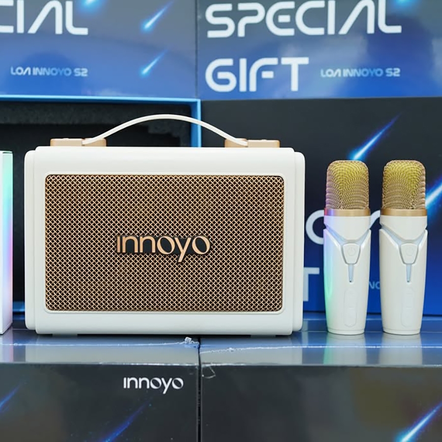 Loa Bluetooth Innoyo S2 - Kèm 2 Micro Hát Karaoke (Quà tặng Reno15 Series)