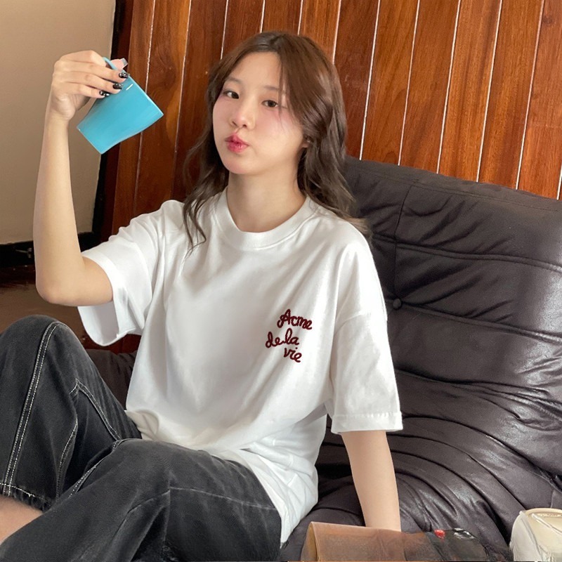 BOOM🔥Áo thun nữ kiểu hàn quốc form rộng tay lỡ cổ tròn cotton mát - hè hot trend in cách dễ thương- Local brand #12
