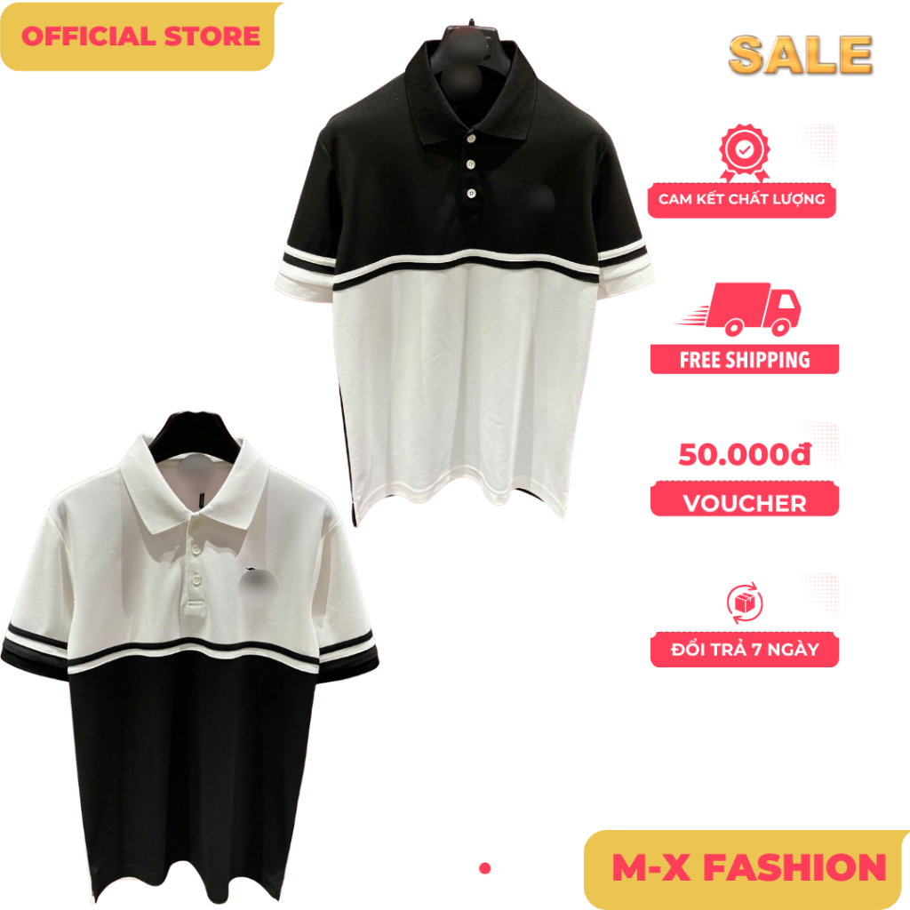 ÁO polo nam cổ tròn họa tiết tay ngắn phong cách trẻ trung chuẩn from