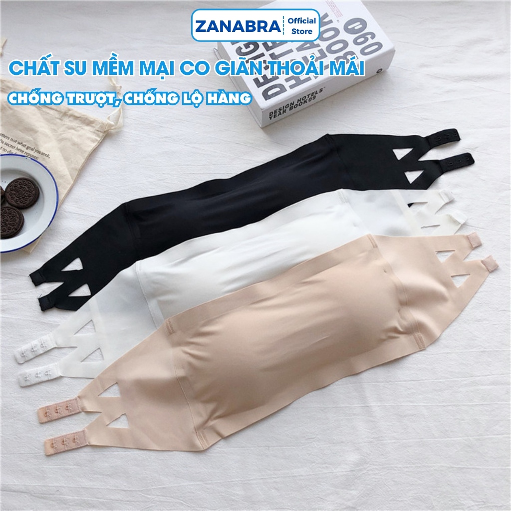 [MẪU MỚI 2026] Áo ngực nữ cúp ngang không gọng, áo bra không dây chất su mềm mịn ZANABRA B8883