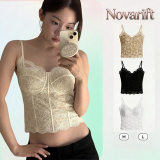 Nova Đồ lót nữ gợi cảm kiểu Pháp, áo vest yếm ren giữ nhiệt, thiết kể với đệm ngực mỏng vừa vặn
