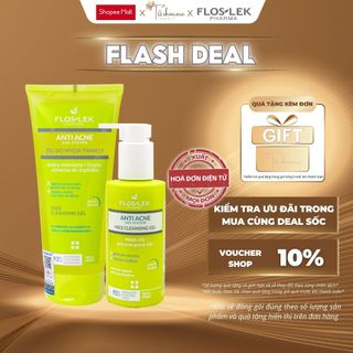 Gel Rửa Mặt Cho Da Dầu, Giảm Mụn Floslek Anti Acne 24h System Face Cleansing Gel