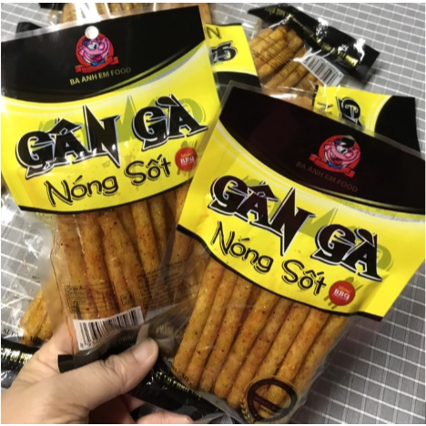 Snack Gân Gà Sốt Nóng, Snack Ba Anh Em Food Thơm Cay Hấp Dẫn Dai Ngon Sần Sật - Đồ Ăn Vặt