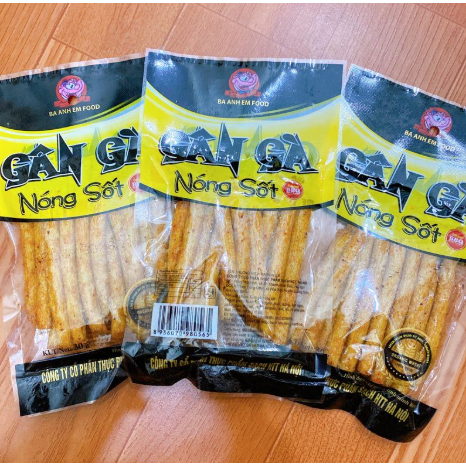 Snack Gân Gà Sốt Nóng, Snack Ba Anh Em Food Thơm Cay Hấp Dẫn Dai Ngon Sần Sật - Đồ Ăn Vặt