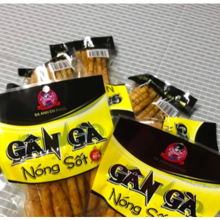 Snack Gân Gà Sốt Nóng, Snack Ba Anh Em Food Thơm Cay Hấp Dẫn Dai Ngon Sần Sật - Đồ Ăn Vặt