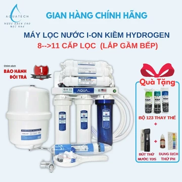 Máy Lọc Nước Kiềm Hydrogen 8 9 10 11 Cấp Lọc, Lắp Gầm Bếp. Tạo Nước Kiềm, Uống Trực Tiếp, Chống Oxy Hóa. Hàng chính hãng