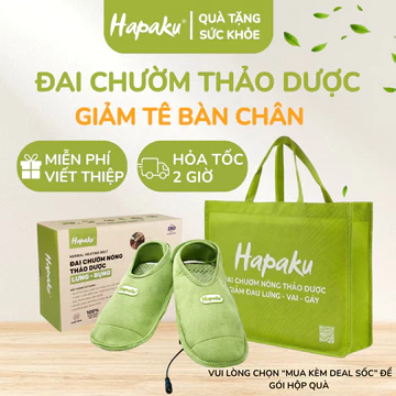 Hộp Quà Tặng Sức Khỏe Từ Đai Chườm Thảo Dược Bàn Chân Hapaku, Chườm Nóng Thảo Dược Giúp Lưu Thông Khí Huyết, Thư Giãn
