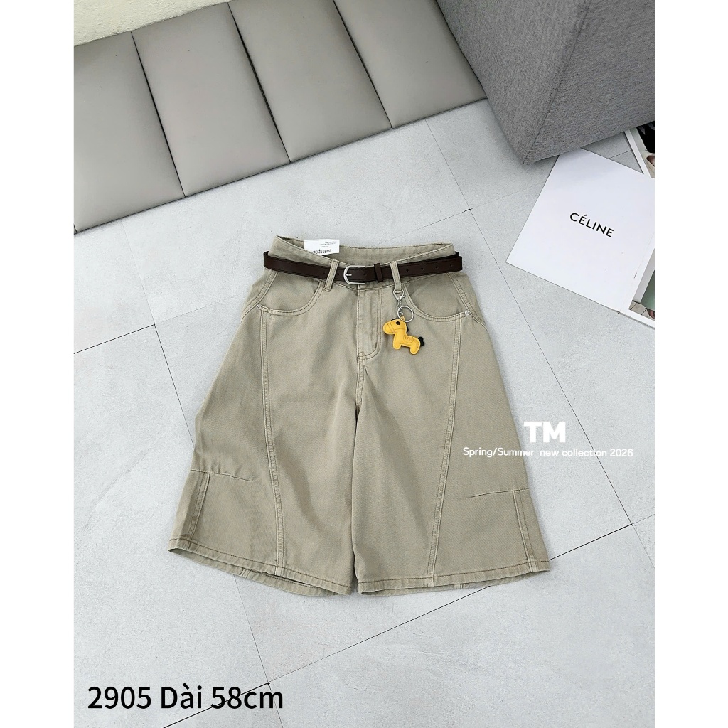 [Sẵn/QC] Quần Sooc Jeans Nữ Dáng Lỡ Dài 58cm Chất Mềm Tặng Kèm Đai Ngựa Đủ Màu #2905