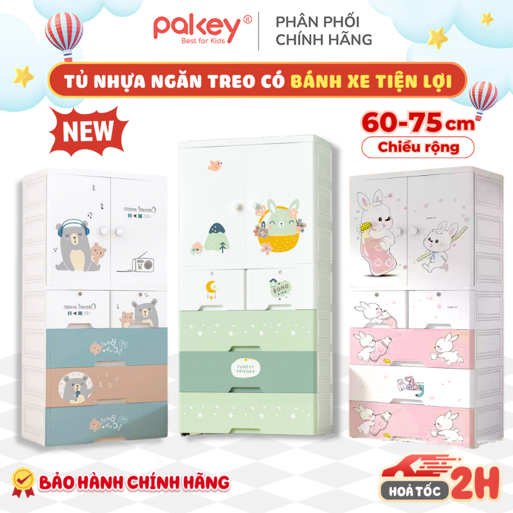 [HỎA TỐC] Tủ Cho Bé Có Ngăn Treo Tiện Lợi - Tủ Nhựa Đựng Quần Áo Cho Bé Có Bánh Xe Đa Năng Dễ Dàng Di Chuyển Tiện Lợi