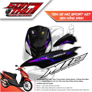 Tem xe Mio Sport #27 (CHẤT LƯỢNG CAO - SẮC NÉT - KHÔNG PHAI MÀU)