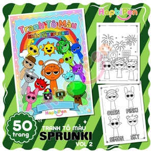 Tranh tô màu Sprunki cho bé tập vẽ với 50 trang về Sprunki và những người bạn Vol 2 TTM09