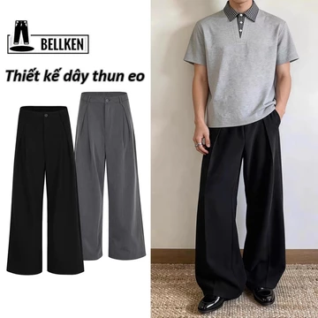Quần Tây Ống rộng Nam Nữ thiết kế xếp ly Quần tây nam ống rộng cạp cao xếp ly, quần âu dáng suông đứng hách dáng, chất v