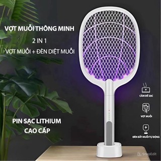 Vợt Muỗi Sạc Điện Diệt Muỗi Nhanh 3 Trong 1 Có Đèn UV Lưới 3 Lớp An Toàn