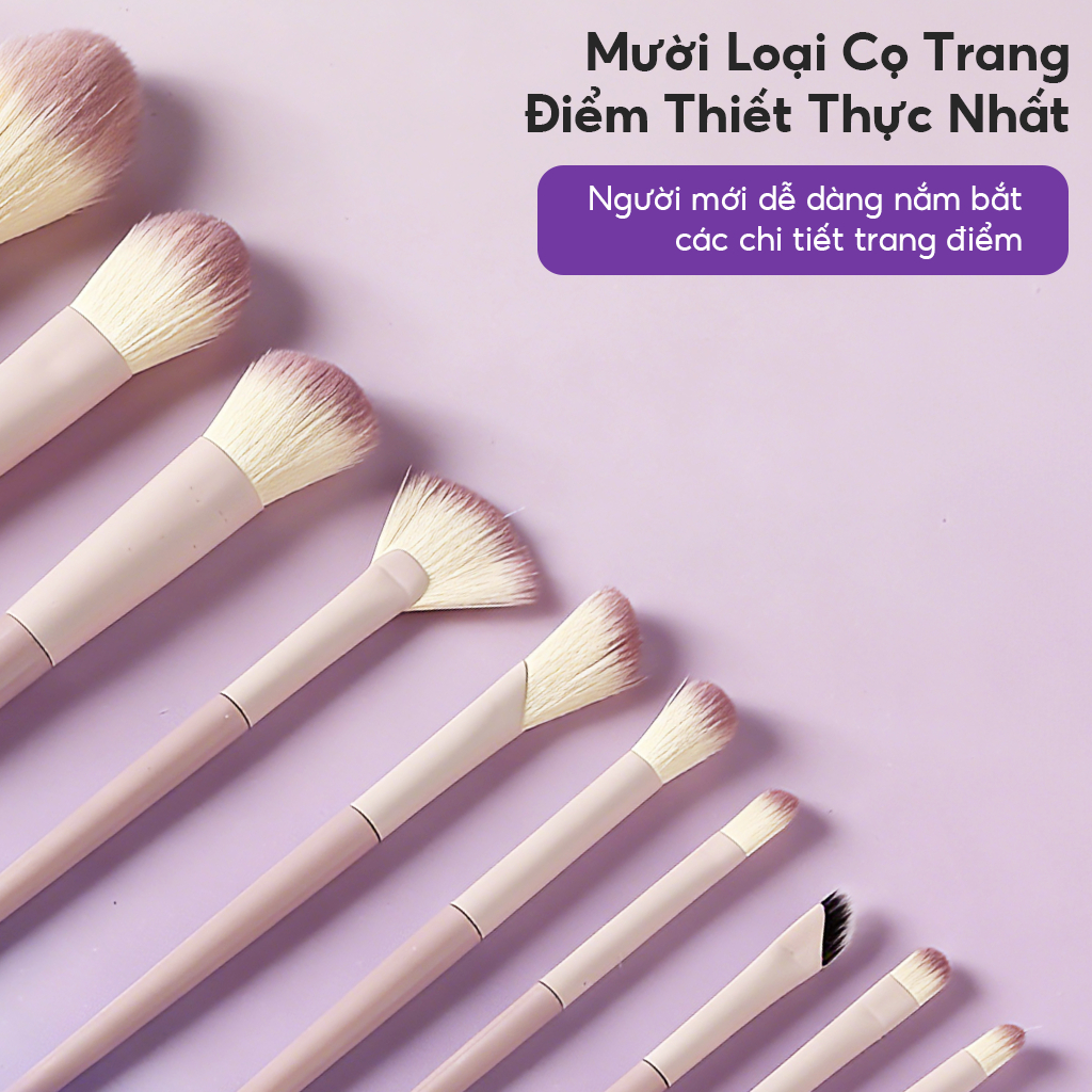 Set 10 Cọ Trang Điểm Derf Chuyên Nghiệp Chất Lượng Cao