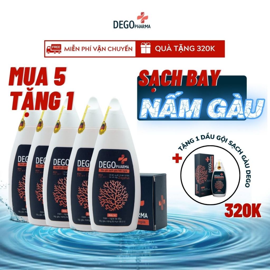 [MUA 5 TẶNG 1] Dầu Gội Sạch Nấm DEGO PHARMA 80ml - Dứt Điểm Gàu Ngứa & Nấm Da Đầu - Chiết Xuất Thiên Nhiên