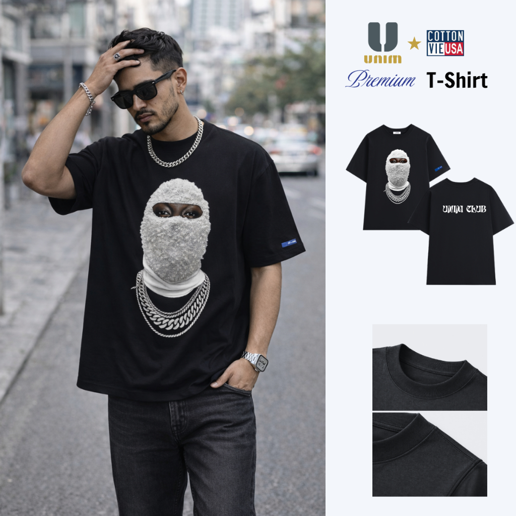 Áo Thun Drill Diamond Unim Club Chất Liệu Cotton Cao Cấp Form Rộng Unisex Nam Nữ