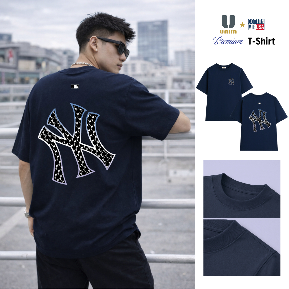 Áo Thun LA Los Angeles NewYork City Boston Unim Club Form Áo Rộng Cotton Cao Cấp Co Giãn 2 Chiều Hình In Chống Bong